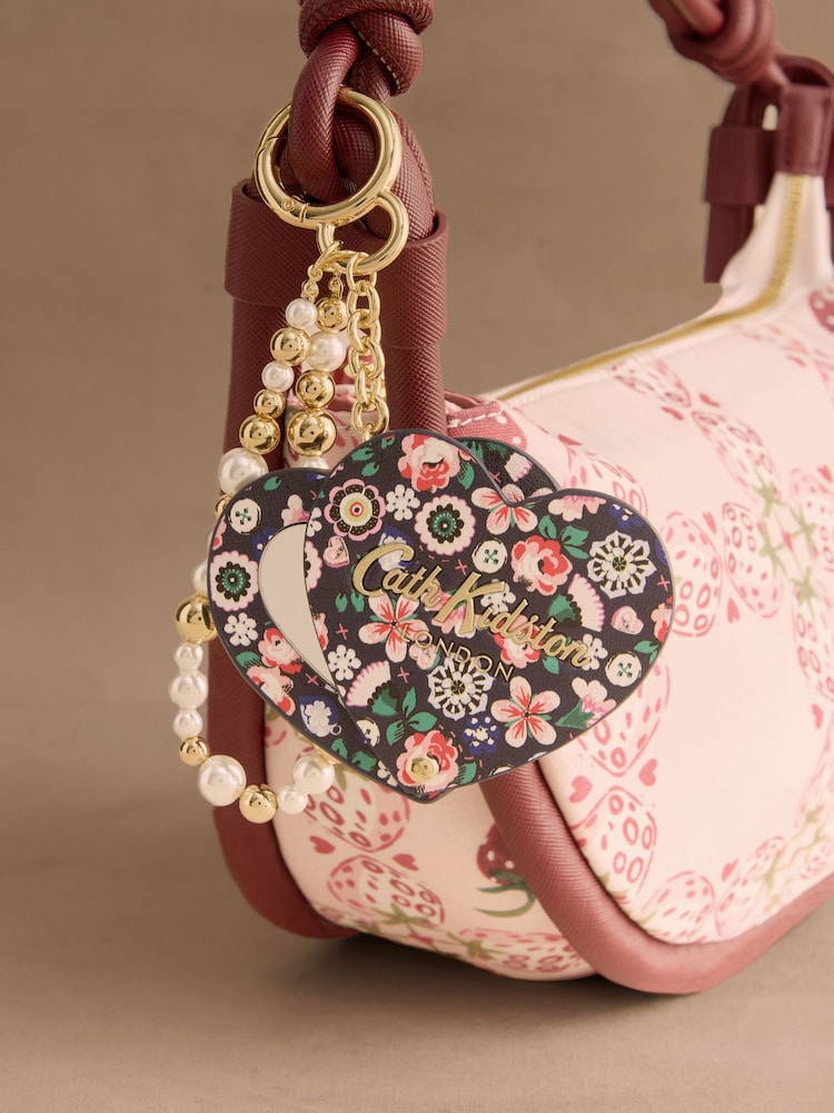 Cath Kidston Gold Tone Pearly Queen Ditsy Floral Compact Mirror Bag Charm - Image 1 of 3