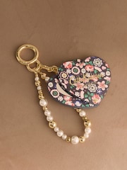 Cath Kidston Gold Tone Pearly Queen Ditsy Floral Compact Mirror Bag Charm - Image 2 of 3