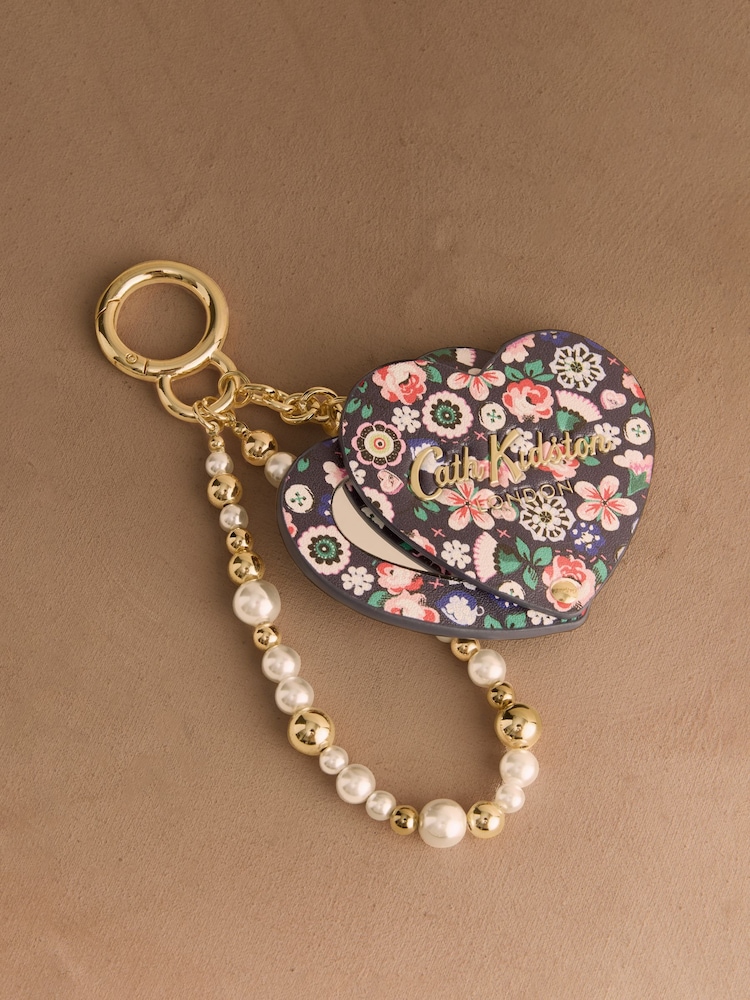 Cath Kidston Gold Tone Pearly Queen Ditsy Floral Compact Mirror Bag Charm - Image 2 of 3