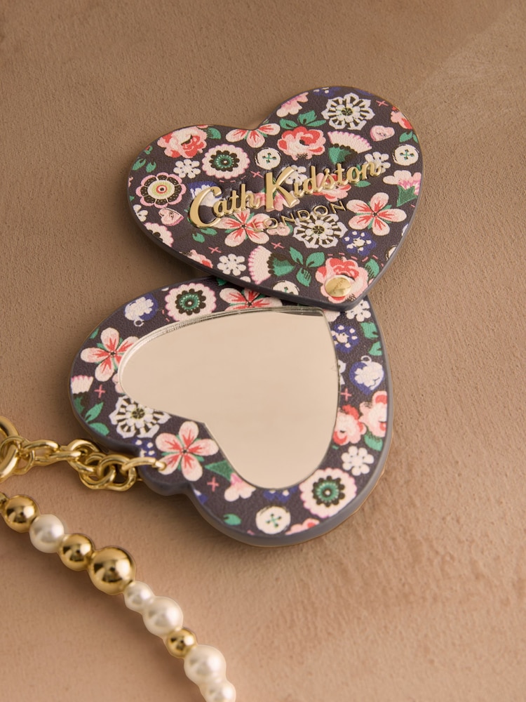 Cath Kidston Gold Tone Pearly Queen Ditsy Floral Compact Mirror Bag Charm - Image 3 of 3