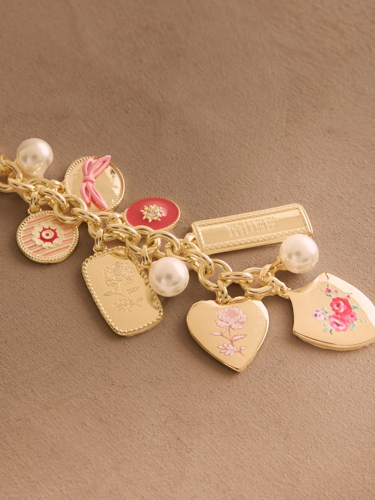 Cath Kidston Gold Tone Spitalfields Silk Floral Bag Charm - Image 3 of 3 Cath Kidston Gold Tone Spitalfields Silk Floral Bag Charm - Image 3 of 3