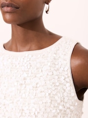 Mint Velvet White Sequin Sleeveless Top - Image 4 of 8