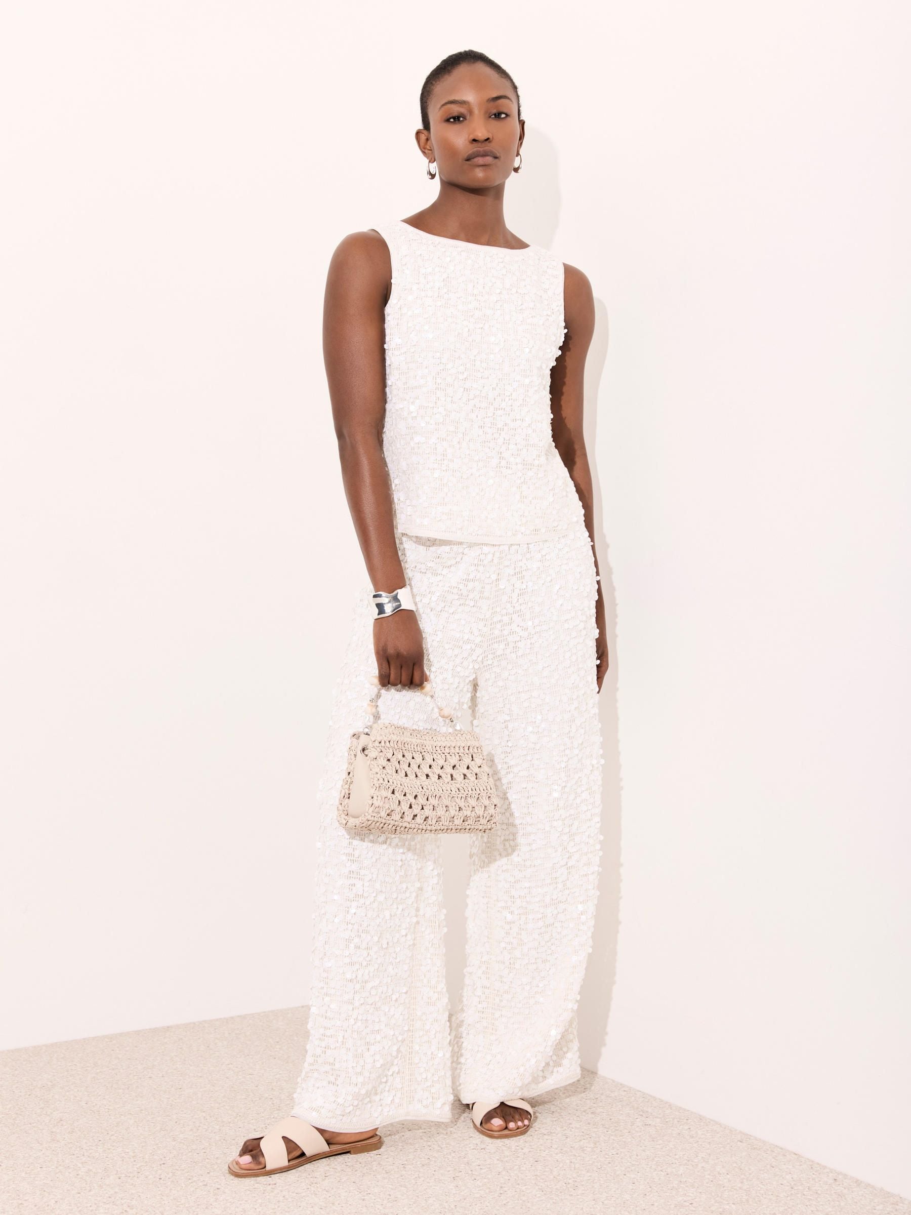 Buy Mint Velvet White Sequin Sleeveless Top from Next USA