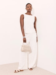 Mint Velvet White Sequin Sleeveless Top - Image 6 of 8