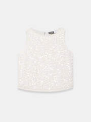 Mint Velvet White Sequin Sleeveless Top - Image 7 of 8