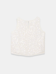 Mint Velvet White Sequin Sleeveless Top - Image 8 of 8