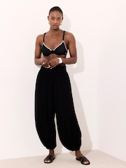 Mint Velvet Black Balloon Trousers - Image 1 of 8