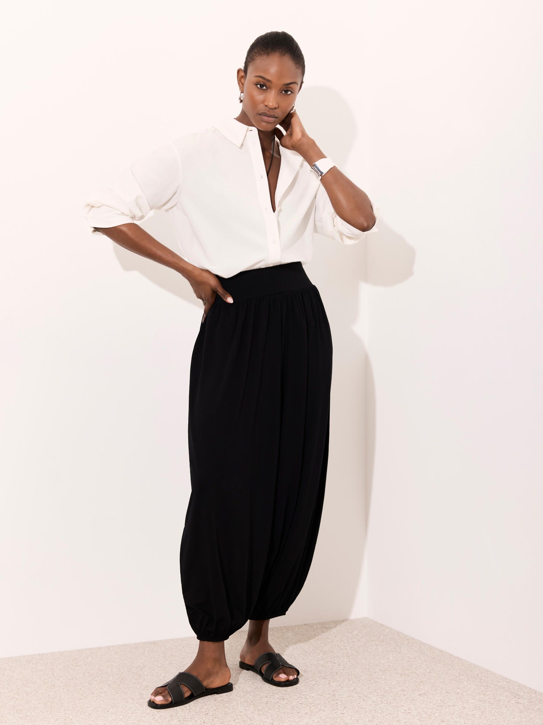 nala Linen like balloon tops ブラック4way nala Linen like balloon tops ブラック4way nala Linen like balloon