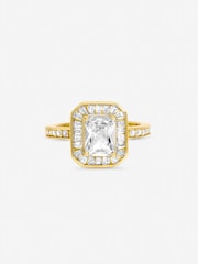 Jon Richard Gold Tone Emerald Cut Cubic Zirconia Ring - Image 1 of 1