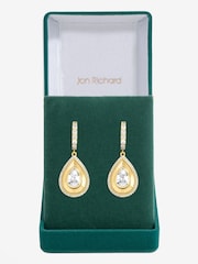 Jon Richard Gold Tone Diamond Cut Peardrop Earrings - Image 1 of 2