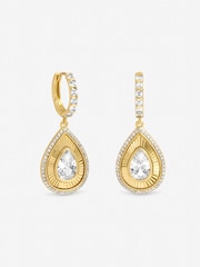 Jon Richard Gold Tone Diamond Cut Peardrop Earrings - Image 2 of 2