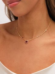 Jon Richard Gold Tone Red Heart Pendant Necklace - Image 4 of 4