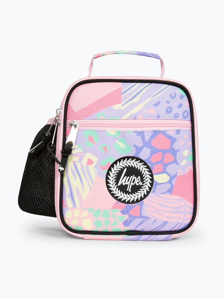 Hype Pink Unisex Multi Pastel Prints Lunch Box - Image 1 of 4