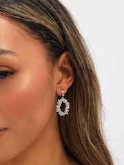 Jon Richard Silver Tone Crystal and Freshweater Pearl Open Earrings - Image 3 of 3