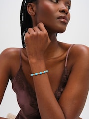 Jon Richard Gold Tone Turquoise Stone Bracelet - Image 2 of 3