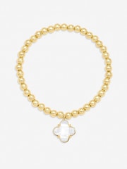 Jon Richard Gold Tone Crystal Clover Stretch Bracelet - Image 1 of 1