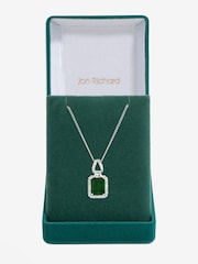 Jon Richard Silver Tone Cubic Zirconia Emerald Perfume Bottle Pendant - Image 1 of 2