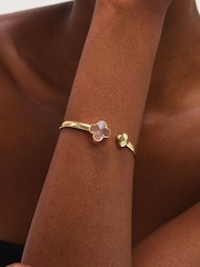 Jon Richard Gold Tone Crystal Clover Bangle - Image 2 of 3