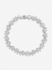 Jon Richard Silver Tone Cubic Zirconia Floral Bracelet - Image 1 of 1