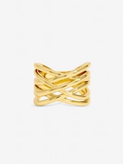 Jon Richard Gold Tone Polished Cross Over Ring - Image 1 of 1