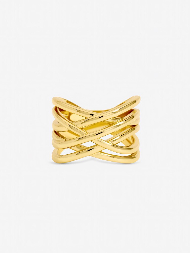 Jon Richard Gold Tone Polished Cross Over Ring - Image 1 of 1