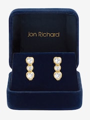 Jon Richard Gold Tone Cubic Zirconia Heart Drop Earrings - Image 1 of 2
