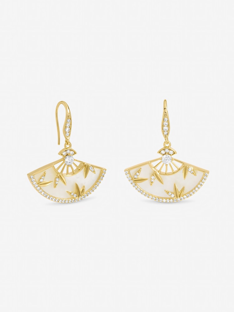 Jon Richard Tone Mother of Pearl Fan Earrings - Bild 1 von 1