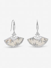 Jon Richard Silver Tone Mother of Pearl Fan Earrings - Image 1 of 3