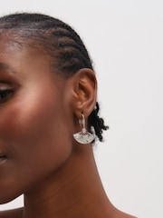 Jon Richard Silver Tone Mother of Pearl Fan Earrings - Image 2 of 3