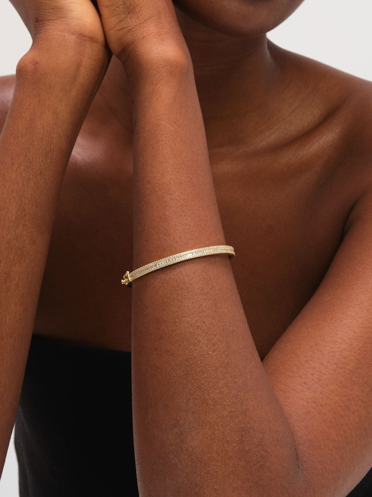 Jon Richard Gold Tone Cubic Zirconia Bangle - Image 2 of 2