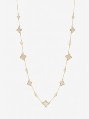 Jon Richard Gold Tone Mother of Pearl and Crystal Clover Necklace - Image 3 of 3