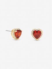 Jon Richard Gold Tone Red Heart Earrings - Image 2 of 3