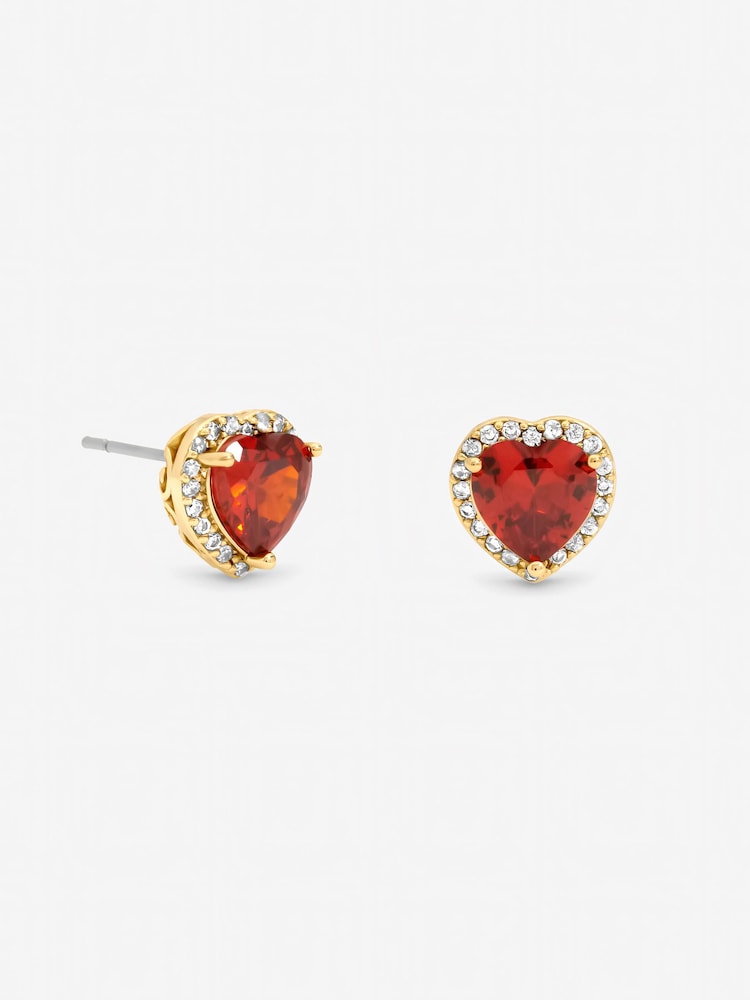 Jon Richard Gold Tone Red Heart Earrings - Image 2 of 3 Jon Richard Gold Tone Red Heart Earrings - Image 2 of 3
