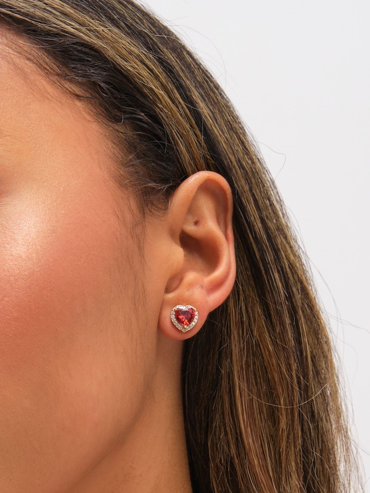 Jon Richard Gold Tone Red Heart Earrings - Image 3 of 3 Jon Richard Gold Tone Red Heart Earrings - Image 3 of 3