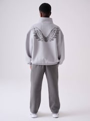 Castore Grey Oversized 1/4 Zip and Jogger Set - Image 2 of 14
