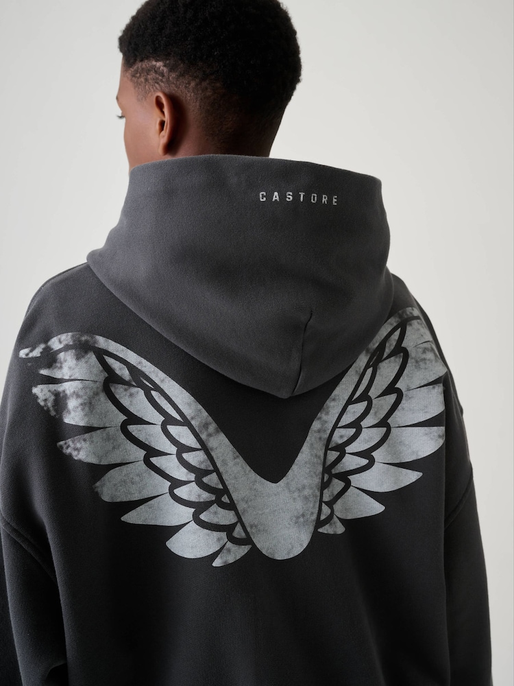 Charcoal Gray - Logo Oversized Heavyweight Cotton Hoodie - Larawan 4 ng 4 Charcoal Gray - Logo Oversized Heavyweight Cotton Hoodie - Larawan 4 ng 4