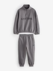 Gris - Ensemble Castore Oversized 1/4 zippé et Survêtement - Image 6 sur 9