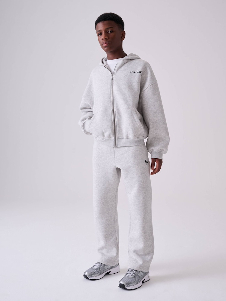 Pelēks - Castore Oversized Zip Through Hoodie and Straight Leg Jogger Set - Attēls 1 no 12
