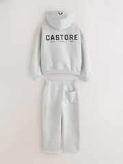 Pelēks - Castore Oversized Zip Through Hoodie and Straight Leg Jogger Set - Attēls 9 no 12