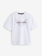 رمادي/أسود/أبيض - حزمة من 3 تيشرتات قطنية بكم قصير وطبعة شعار بقصة واسعة من Castore - صورة 4 من 9