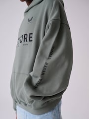 Castore Khaki Green Logo Oversized Heavyweight Cotton Hoodie - Image 2 of 11