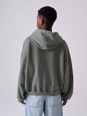 Castore Khaki Green Logo Oversized Heavyweight Cotton Hoodie - Image 3 of 11