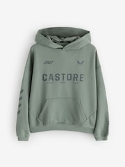 Castore Khaki Green Logo Oversized Heavyweight Cotton Hoodie - Image 8 of 11