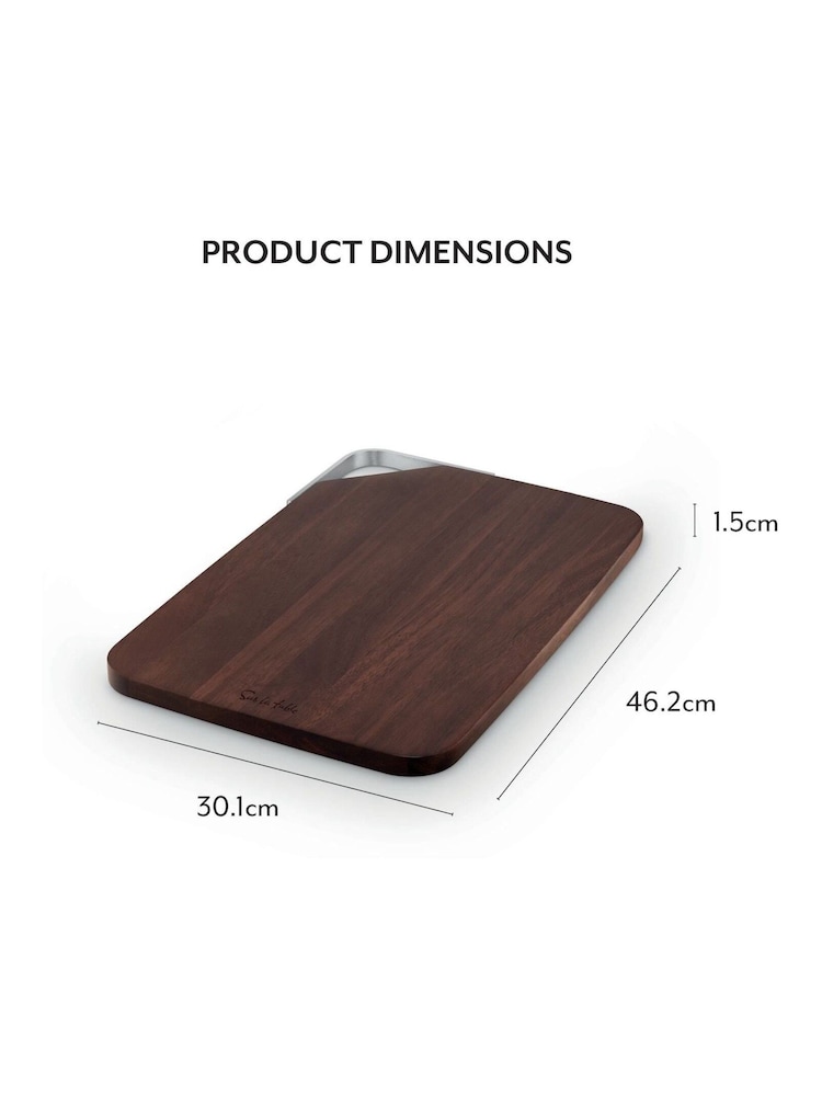 Sur La Table Walnut Large Rectangular Chopping Board - Image 2 of 5