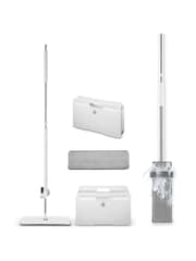 Swan White Self-Wringing Flat Mop and Folding Bucket Set - Image 1 of 4