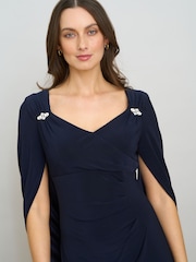 Gina Bacconi Blue Jenna Draped Back Shoulder Maxi Dress - Image 5 of 7