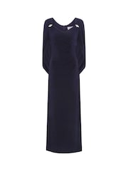 Gina Bacconi Blue Jenna Draped Back Shoulder Maxi Dress - Image 7 of 7