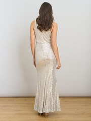 Gina Bacconi Silver Terri Sequin Maxi Dress - Image 2 of 7