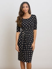 Gina Bacconi Black Harper Jersey Wrap Dress - Image 1 of 5