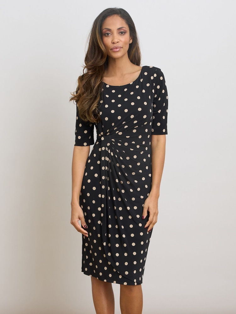 Gina Bacconi Black Harper Jersey Wrap Dress - Image 1 of 5 Gina Bacconi Black Harper Jersey Wrap Dress - Image 1 of 5